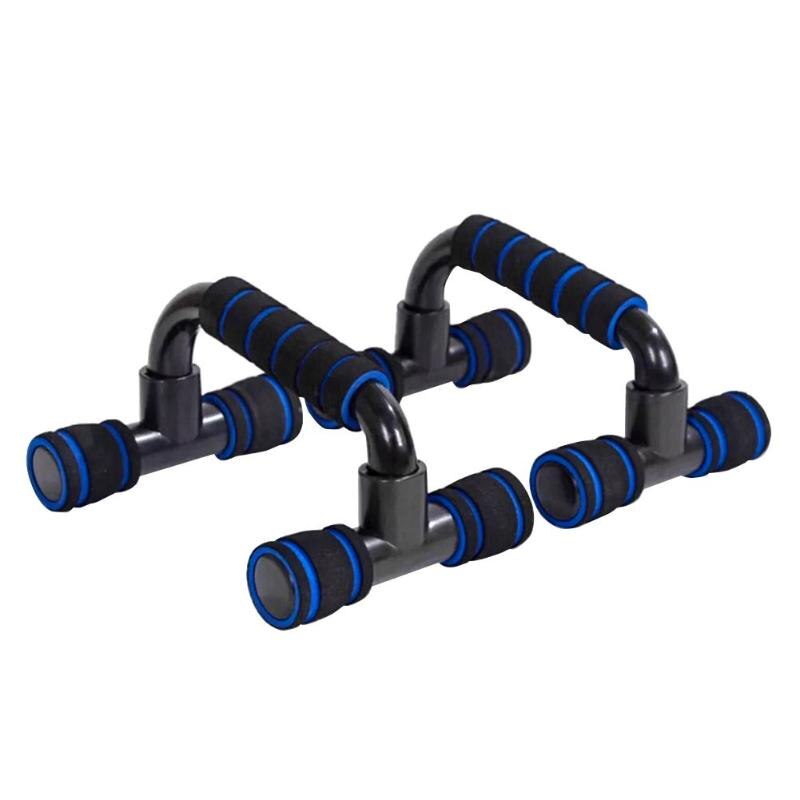 1 par plast h-form fitness push-up rack bærbare stativer arm muskel træner sport gym træning bryst træningsudstyr: Blå