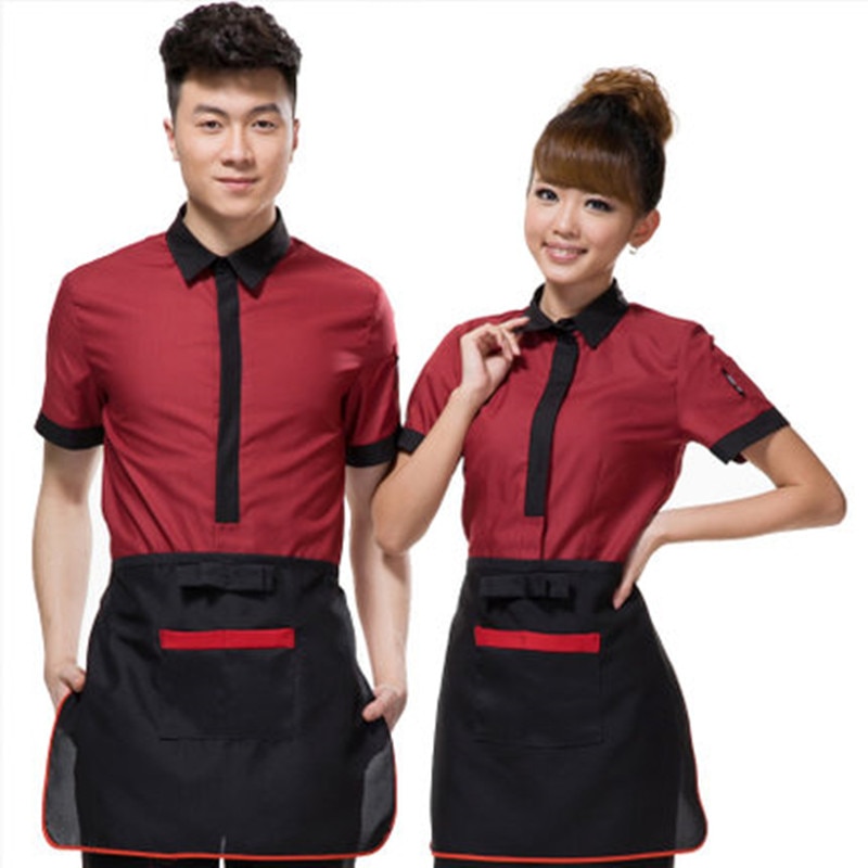 Stil sommar uniform kvinna och man rengöring kostymer kortärmade rum restaurang egendom golv renare arbetskläder