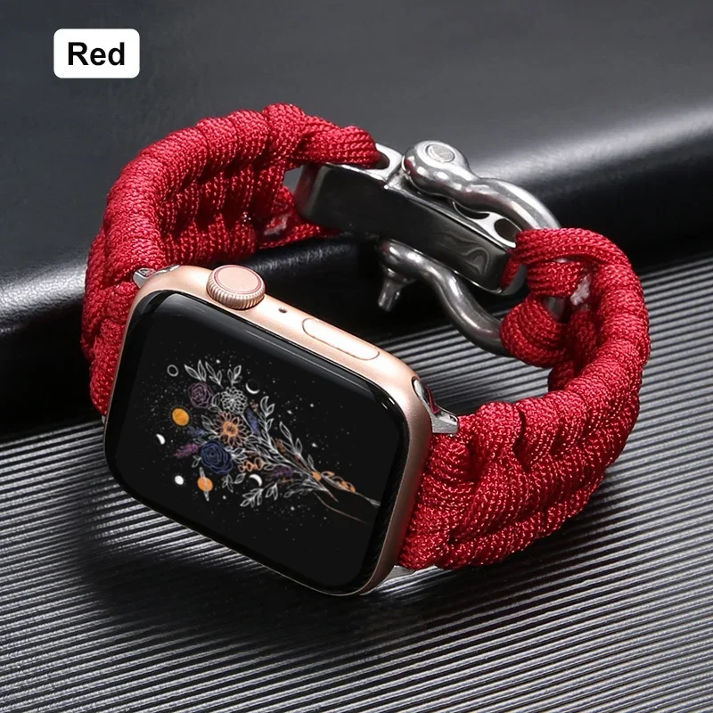 Survival Outdoor Braided Band for Apple Watch 49MM 45mm 44mm 42mm Rope Strap for Iwatch 7 6 5 4 8 9 SE 40mm 41mm Nylon Bracelet