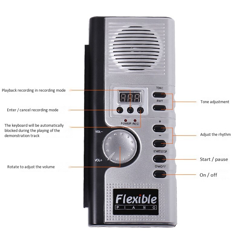 61 touches retrousser Piano Flexible Portable pliable clavier souple Piano électronique