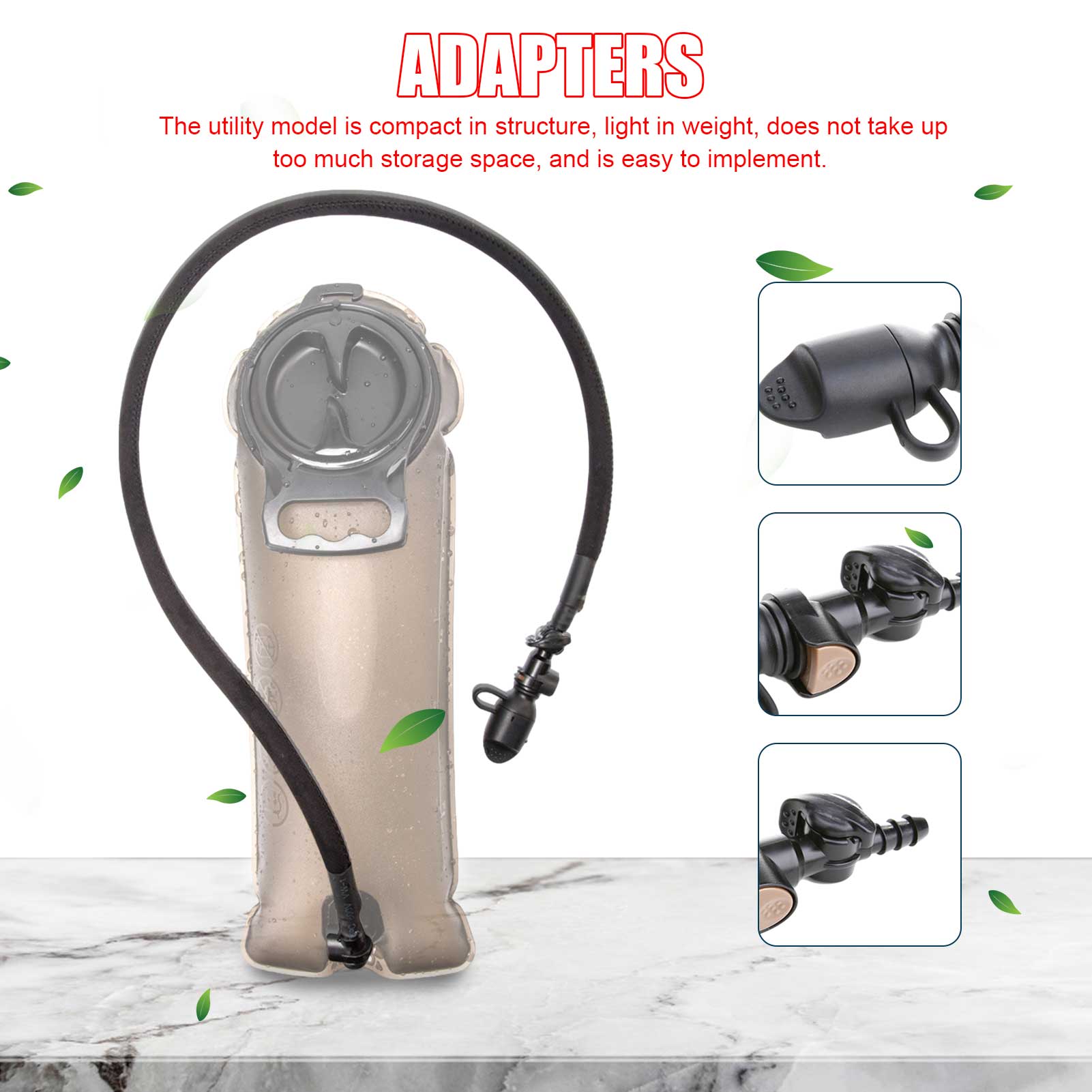 Water Bag Adapter Dust-proof Removable Connector Quick-release Water Bladder Outlet Hydration Pack Valve