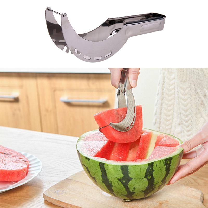 Rvs Watermeloen Slicer Fruit Snelle Cutter Mes Corer Fruit Groente Gereedschap Keuken Snijden Accessoires