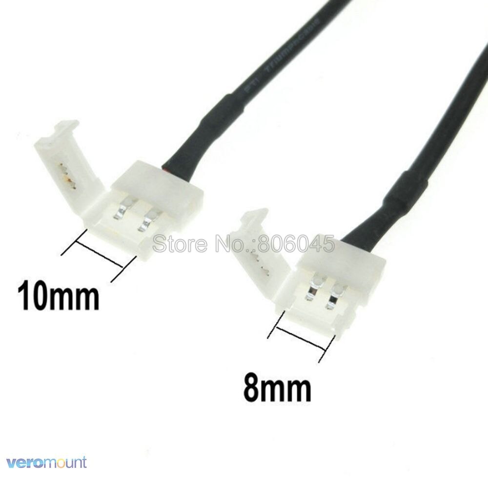 10Pcs 8Mm 10Mm 2pin Vrouwelijke Vat Dc Adapter Strip Power Connector Kabel Gratis Solderen Voor Smd 5050 5630 3528 Led Strip