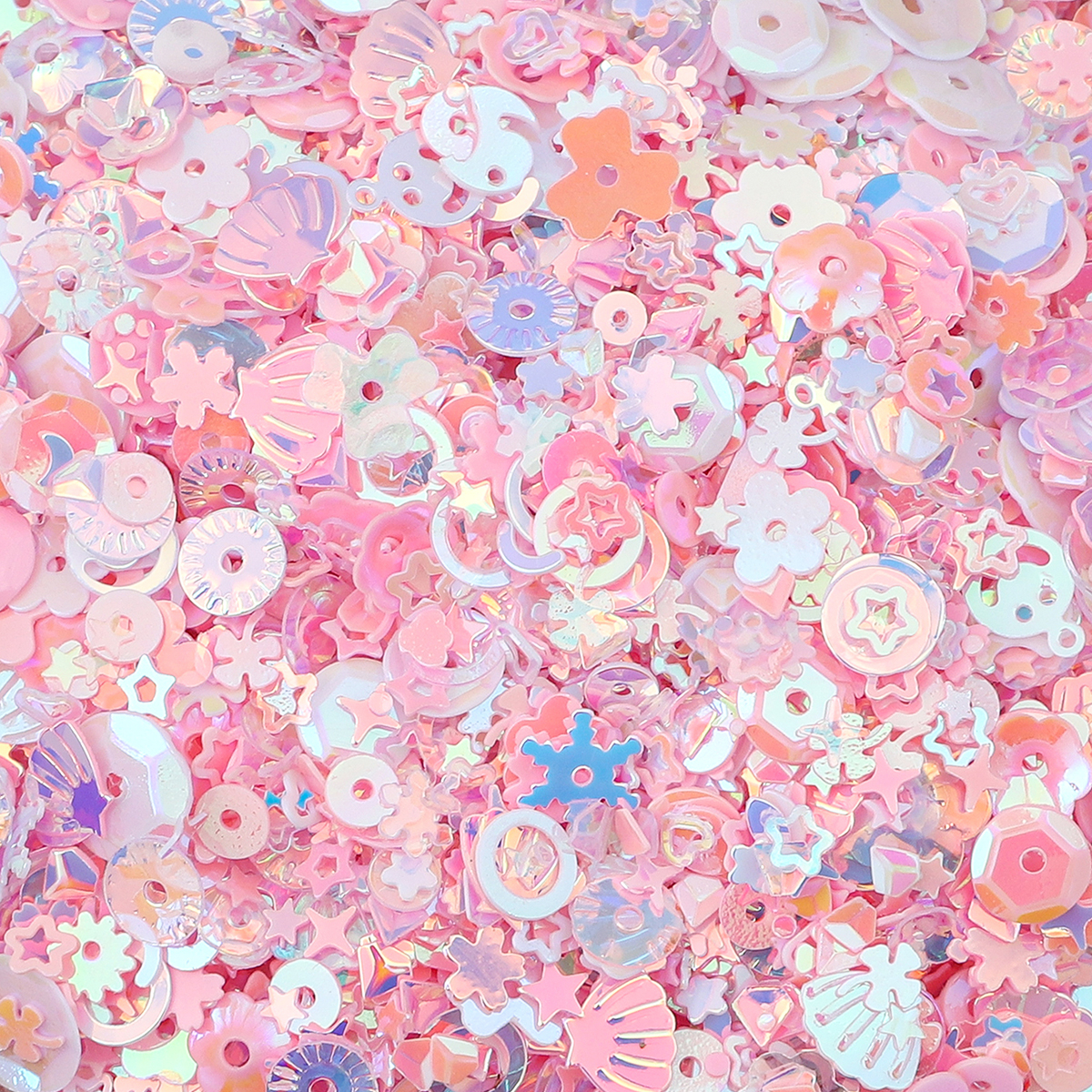 20 g/pak gemengde plastic kralenstukken, geleisteentjes, doe-het-zelf paillettenbenodigdheden: Roze
