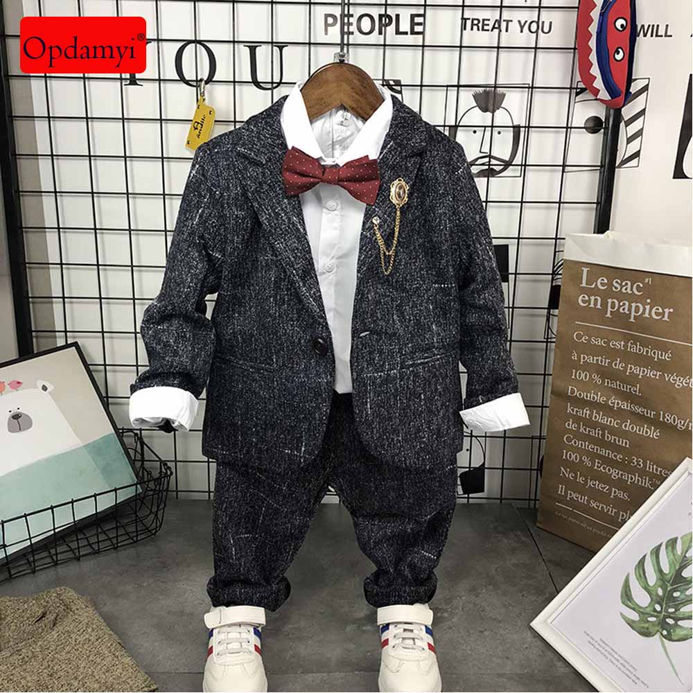 Boys Suit Performance Costume Fiower Girl Dress British Suit Boy Formal Dress Wedding Dress coat Two-Piece Suit