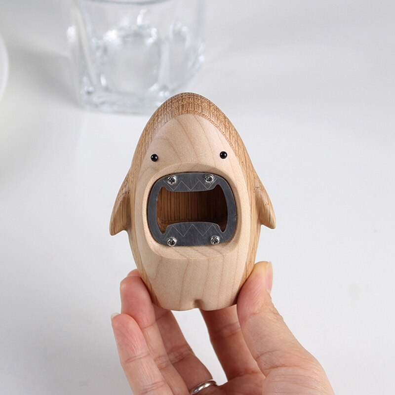Unique Wooden Shark Shaped Bottle Opener Beer Opener Opening Bottle Cap Bar Tools Gadget Kitchen Accessories