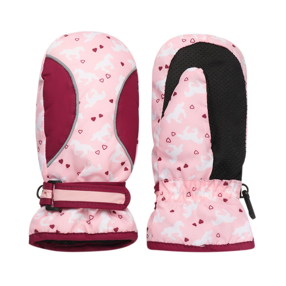 Antislip Winter Moet Kinderen Kinderen Dikker Warm Outdoor Riding Kinderen Ski Handschoenen Sneeuw Snowboard Lange Mouwen Mitten: Pink / 5-8 years old