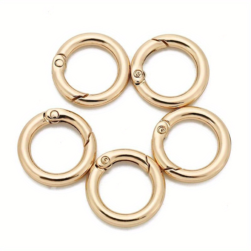 Anillo redondo de Metal de 5 piezas, llavero con hebilla de resorte, joyería artesanal que se puede abrir, mosquetón redondo, broche para bolso: 4 # / Cobre envejecido