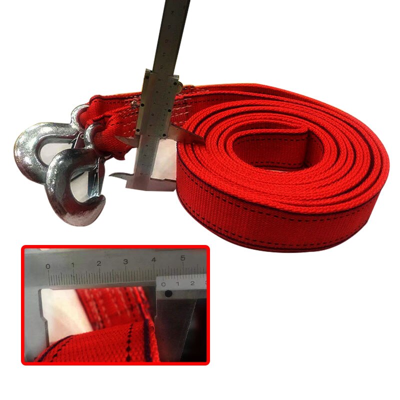 4M Heavy Duty 5 Ton Car Tow Cable Towing Pull Rope Strap Hooks Van Road Recovery