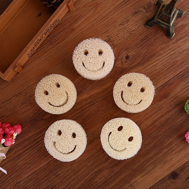 5 pcs Scrub Daddy luffa Scratch Gratis Spons Borstel Magic Smiley Gezicht Luffa Spons Scrub Keuken Schoonmaken