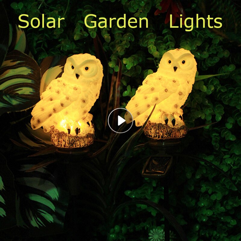 Luces solares de jardín para exteriores, luz Led Solar, adorno de búho, Animal, pájaro, lámpara LED para exteriores, decoración de luces navideñas únicas, novedad