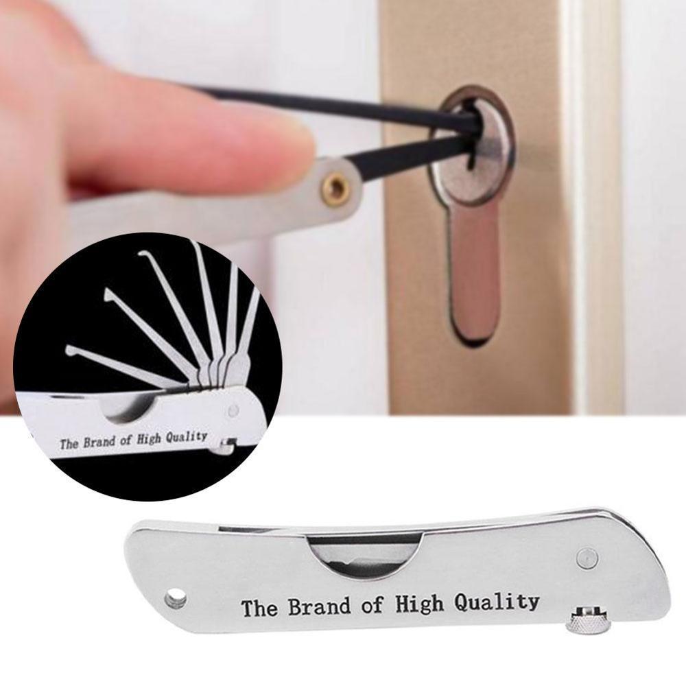 6-in-1 Foldable Door Lock Opener Set Unlocking Tool + L Tension Wrench