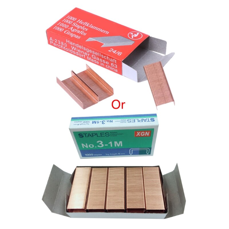 1000 unids/caja 12mm 12 #24/6 grapas de Metal creativas suministros de encuadernación para escuela y oficina Q1JC