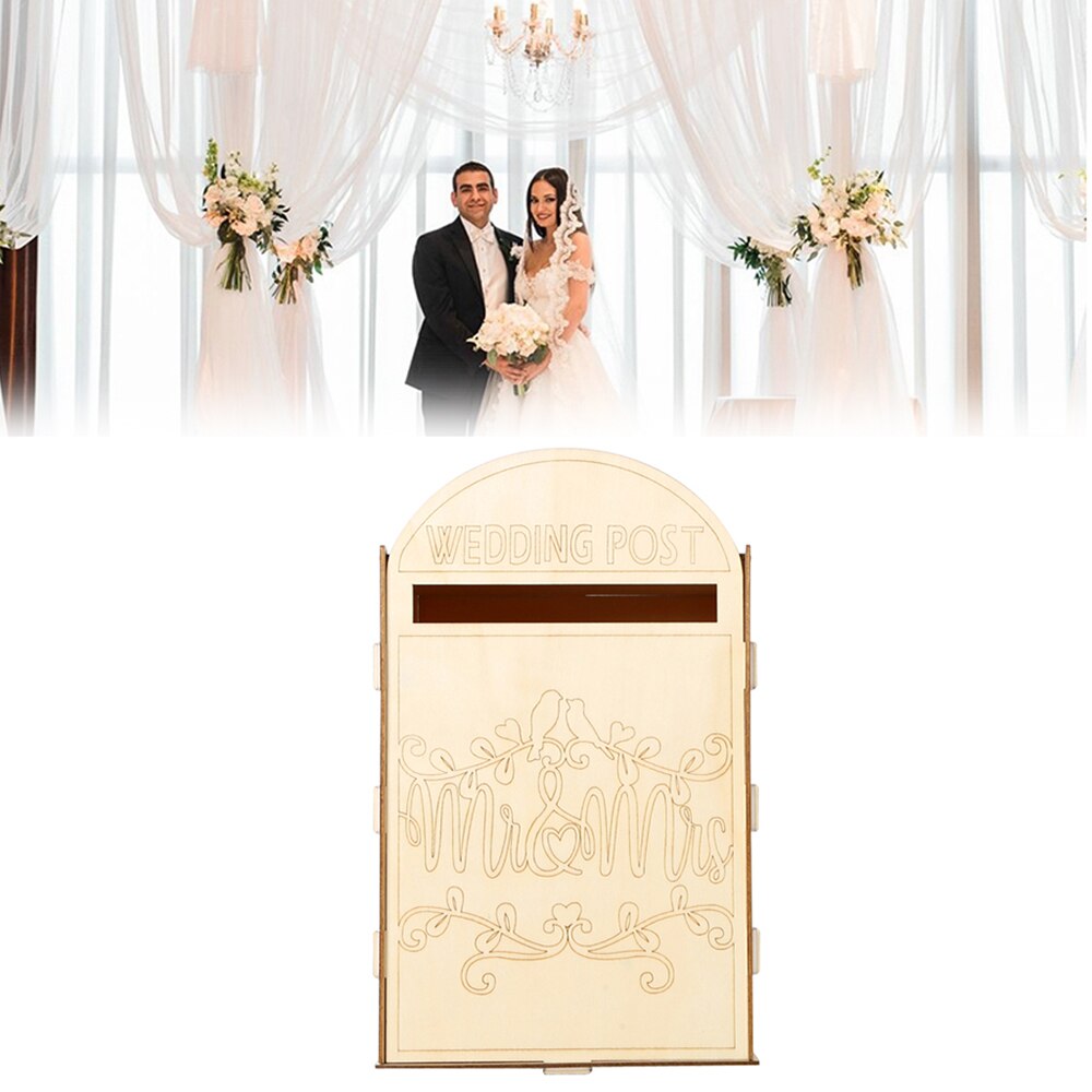Houten Decoratie Romantische Bruiloft Mr & Mrs Mailbox Met EEN Sleutel