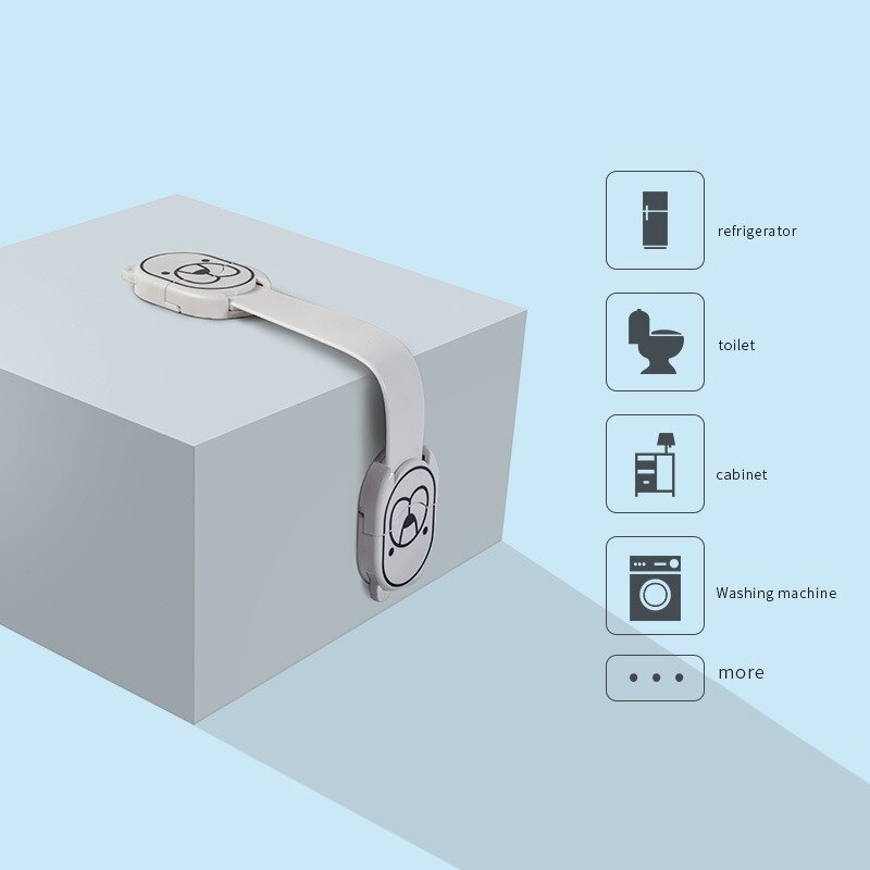 Cerradura de seguridad con dibujos animados para niños, productos de protección para el inodoro, cajón del refrigerador, antirclip, bloqueo de protección de seguridad para armario