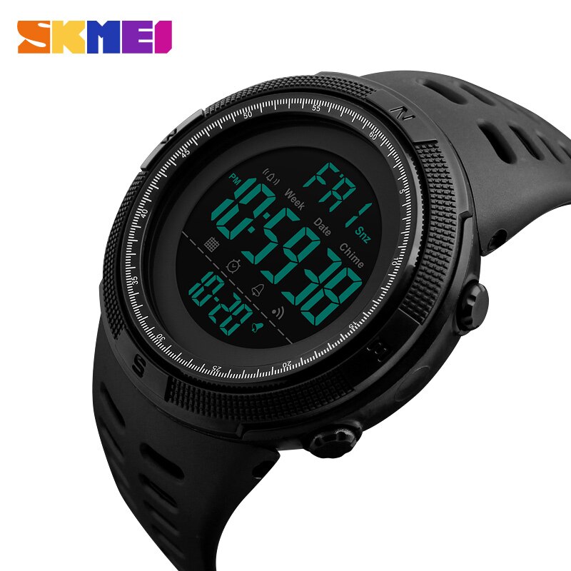 Heren Horloges Dive 50m Digitale LED Leger Sport Horloge Heren Casual Elektronica Horloges Man Klok relojes hombre SKMEI: Black Black
