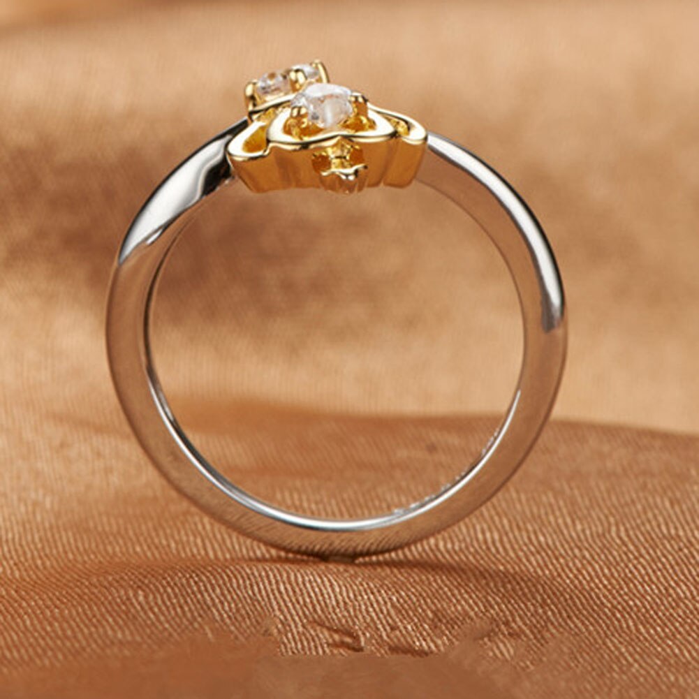 Neue Silber Überzogene Königin Krone Einstellbare Ring Hochzeit Ring Für Frauen Weihnachten Gold/Silber Farbe