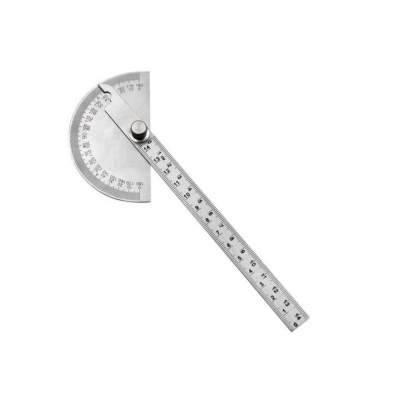 Adjustable Protractor Roundhead Angle Ruler Mathematics Measuring Tool Multifunction Stainless Steel 15cm 180 Degree Cn(origin): Green