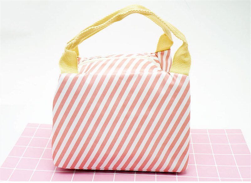 Outdoor Picnic Bag Strip Flamingo Insulated Lunch Bag Picnic Basket Animal Hiking Camping Travel Thermal Lunch Box Bag Cooler