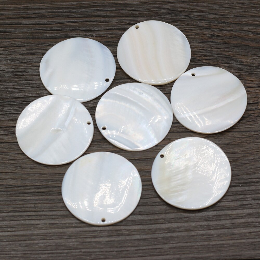 10pcs Natural Freshwater Round White Shell Mother of Pearl Shell Pendant for Jewelry Making DIY Necklace Earring Women