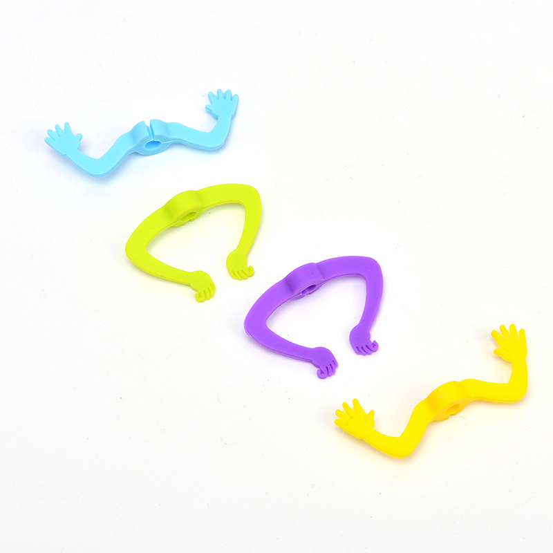 Marqueur verre à vin en forme de Charade | Silicone, mains, marqueur de verre, tasse à boire, signe de tasse pour Cocktails Champagne (couleur aléatoire) 6 pièces