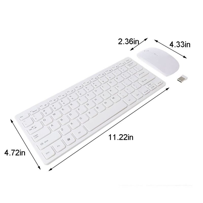 Wireless 2.4GHz Mini Keyboard Ultra-Thin Mouse Mice Set for Desktop Laptop