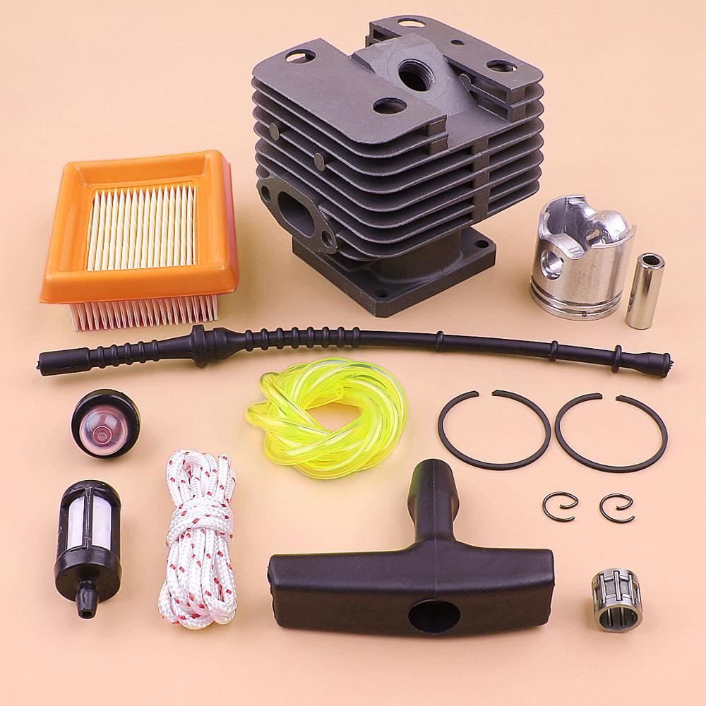 35mm zestaw tłoka cylindra dla Stihl FS120 FS200 FS250 filtr paliwa linia mieszek pompy łożyska rozrusznik uchwyt rękojeści liny trymer