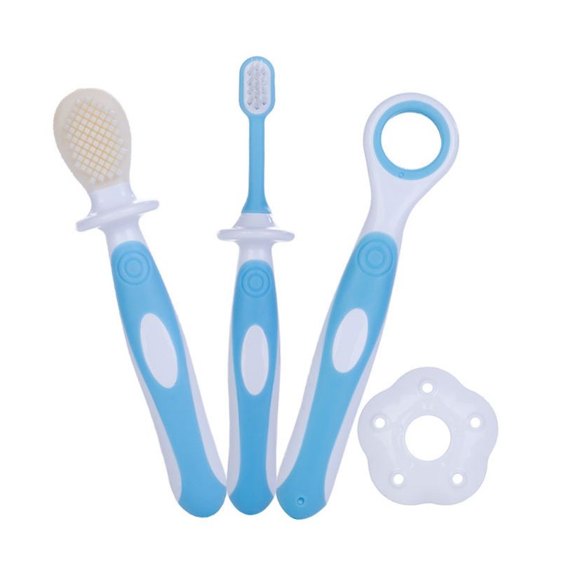 Baby toothbrushes Set Tongue Training Safety Cover Soft Healthy Infant Brushing Teeth
