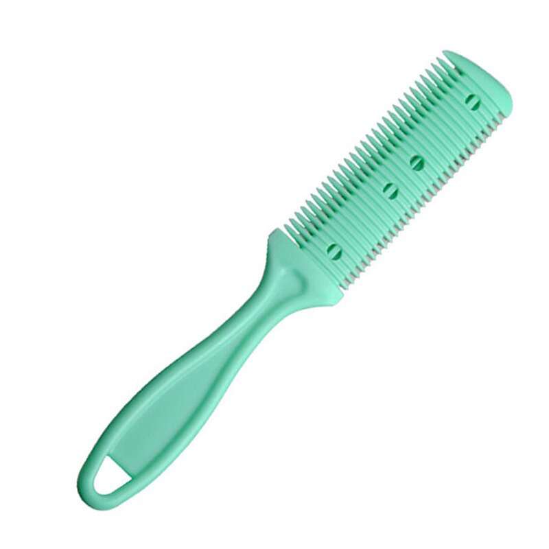 Peine para cortar el pelo con cuchillas de afeitar, cortador de pelo, herramienta de adelgazamiento, peluquero herramienta, herramientas de estilismo DIY para salón de pelo, 1 ud.: green