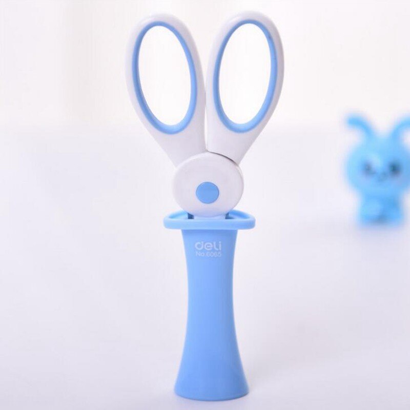 Kids School Scissors Cutting Scissors Safety With Protective Cover Cartoon Rabbit Scissors Paper Scrapbook Handmade DIY Craft