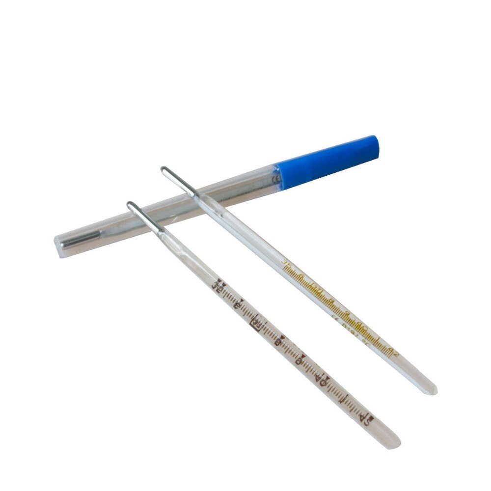 10 teile/los Glas Klinische Thermometer Quecksilber Flache Thermometer Körper Temperatur Messgerät