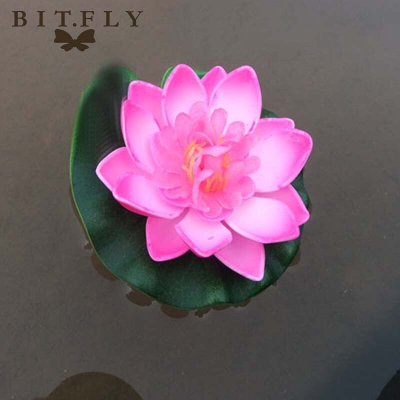 5PCS Artificial Lotus Water Lily Floating Flower Pond Tank Plant leaf Ornament 10cm Home Wedding Garden Pond Pool Decoration