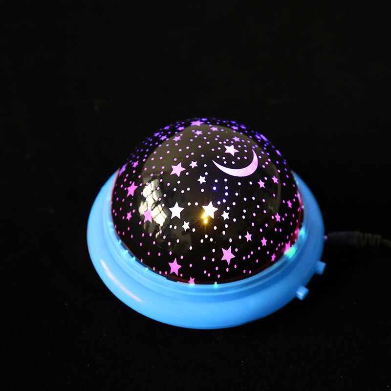 Roterande nattlampa projektor roterande stjärnhimmel stjärnhimmel master barn barn baby sömn romantisk led lampa projektion: Blå