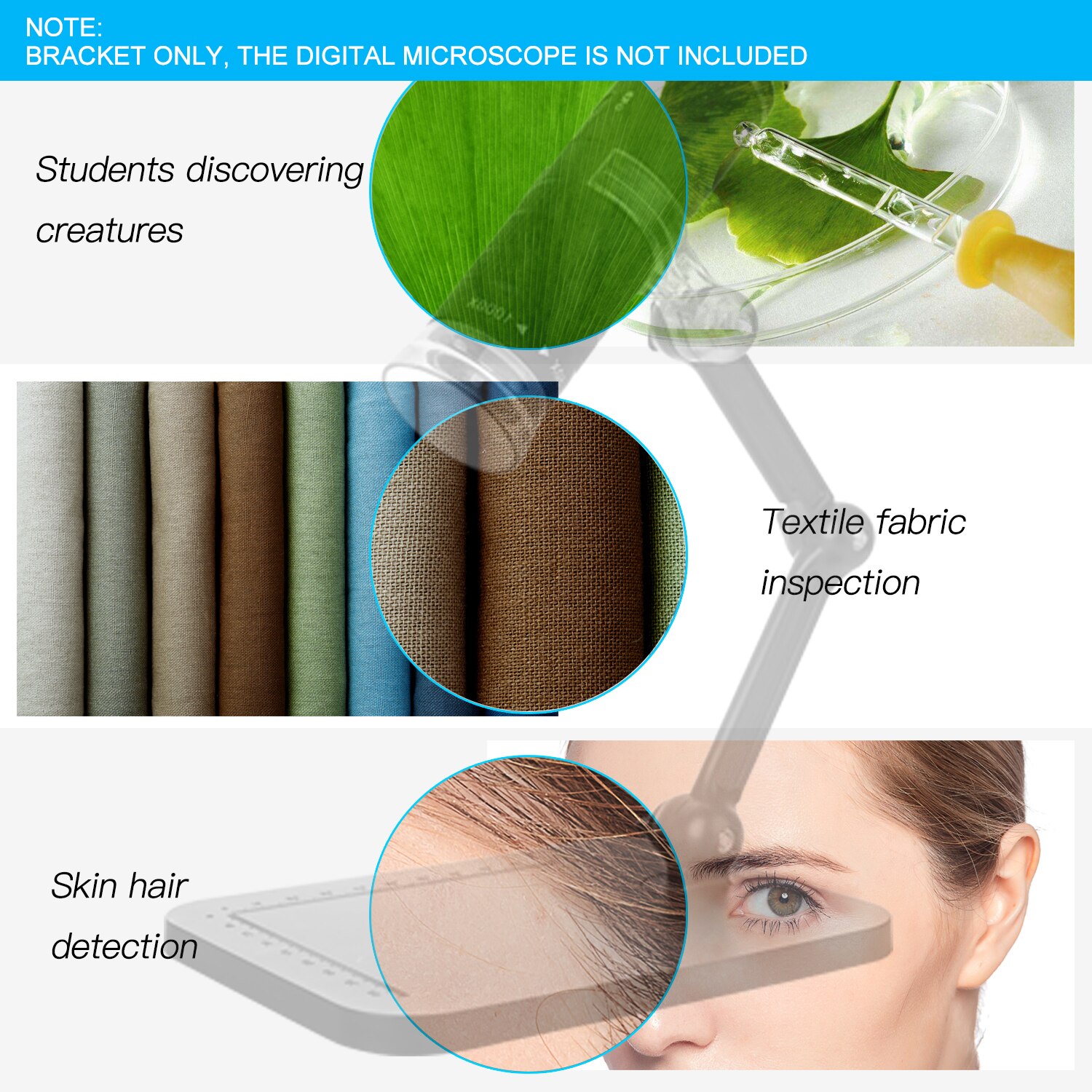 Mini Digital Microscope Stand Magnifier Camera Stand Holder Adjustable Bracket Universal Support Base for Digital Microscope