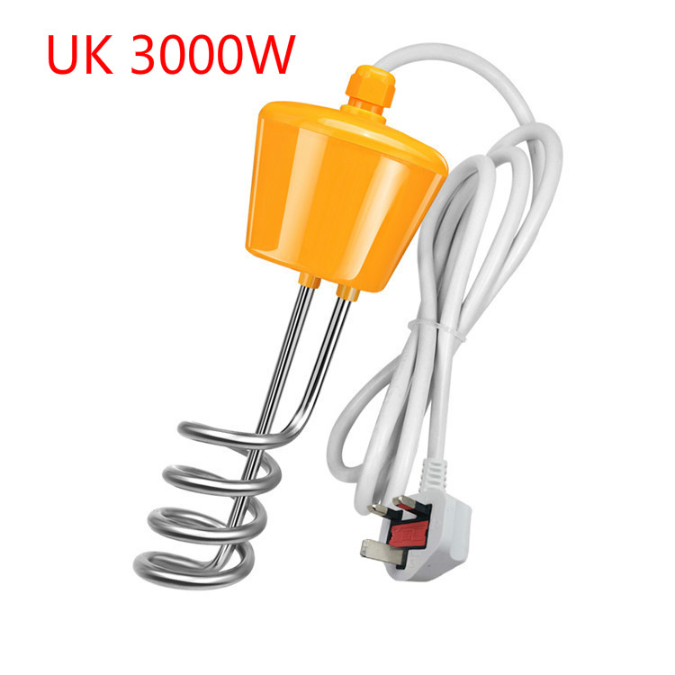 2000/2500/3000W Cartridge Swimming Pool Heater Electric Heating Element Immersion Water Heater Boiler Heating Rod for Inflatable: UK 3000w Yellow