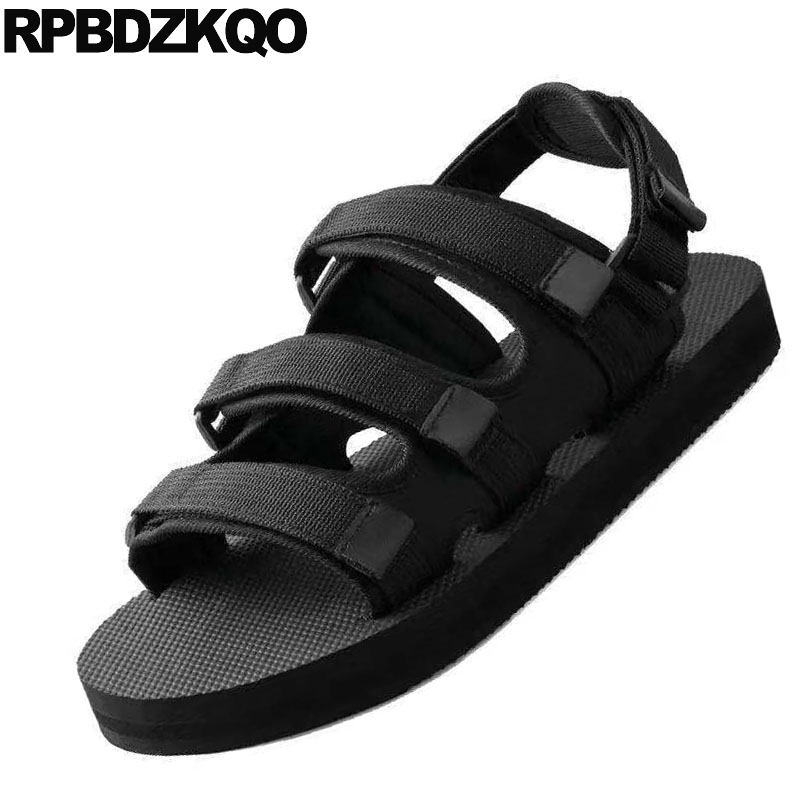 Udendørs flade romerske sneakers mænd gladiator sandaler sommer sport sort mesh native strop sko berømt mærke åben tå