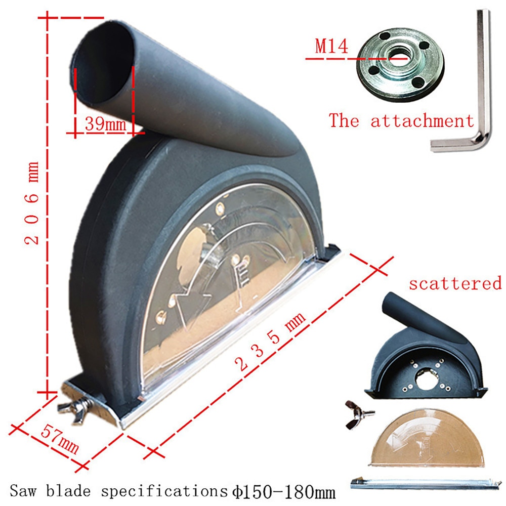 Angle Grinder Dust Guard Dustproof Cutting Hood Dust Shroud Cover for 150 180 230 Models Hand Angle Grinder Parts