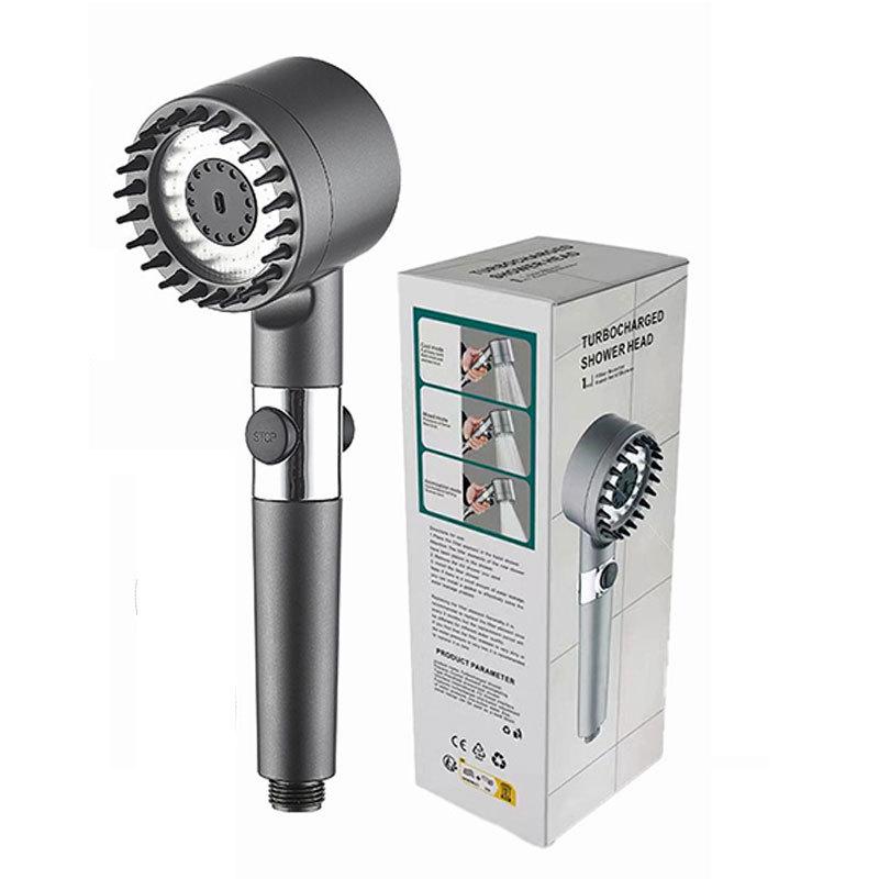 Soffione doccia con filtro ad alta pressione Spray regolabile a 3 modalità con spazzola per massaggio Rubinetto antipioggia Accessori per il bagno: Default Title
