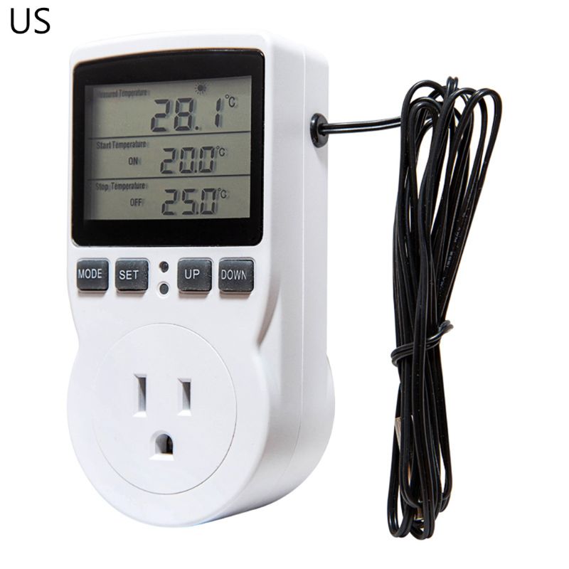 Multifunctionele thermostaat digitale temperatuurregelaar stopcontact met tijdschakelaar sensorsonde verwarming koeling 16a