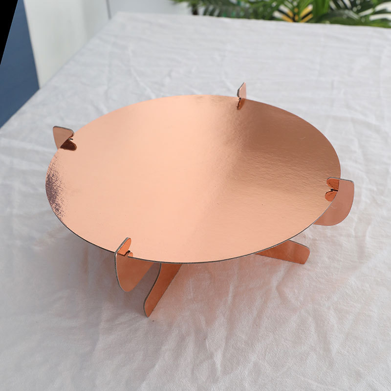 Single layer Cake Rack Household Paper Cake Stand Food Display for Fruit Dessert Afternoon Tea Wedding Bakeware Cupcake Rack: rose gold
