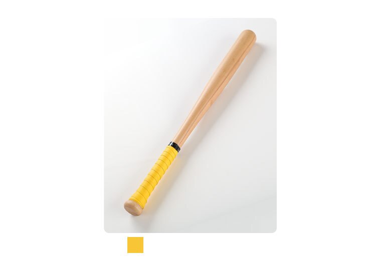 Solid locust wood high-polished and heavy-duty solid wood baseball bat Baseball bat Log baseball bat: Yellow / 74cm