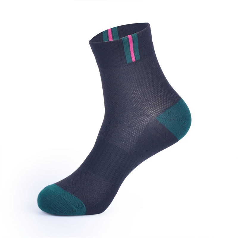 Meias masculinas, cada pacote com 5 pares de meias de malha de poliéster, masculinas, esportivas, de algodão, confortáveis, para o verão: blue