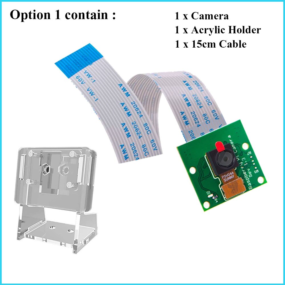 Raspberry Pi 4 5MP Camera 1080P 720P Video Camera Module With Acrylic Holder For Raspberry Pi 4 Model B 4B/3B+/3B/Zero W: Option 1