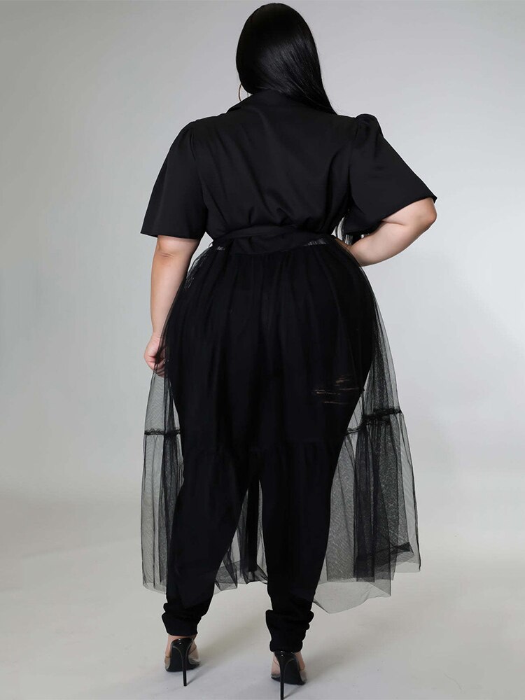 Vrouwen Kleding Plus Size Jurken Zomer Mesh Jurk Mode Elegante Grote Dame Chiffon Shirt Jurk Bulk
