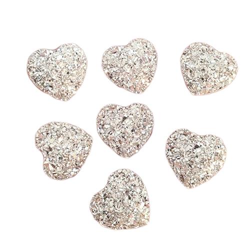 Diamantes de imitación de resina en forma de corazón para manualidades, diamantes de imitación en forma de corazón blanco y 20 piezas, para teléfono, boda, manualidades