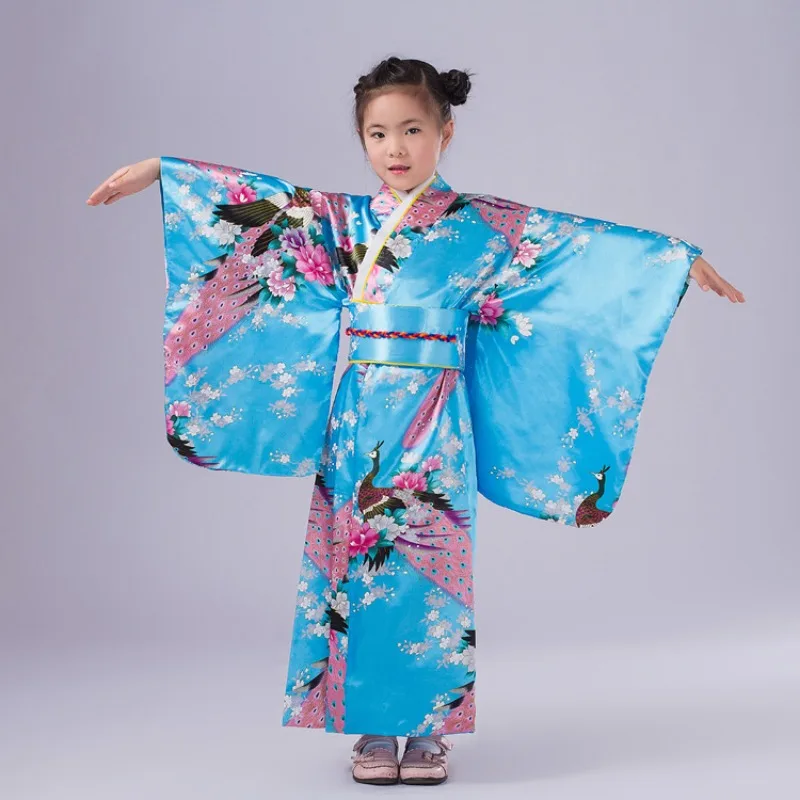 Bedruckte Bademantel Nachthemd Schüler Leistung Kinder Kimono traditionelles Kostüm weibliche Rollenspiel Leistung