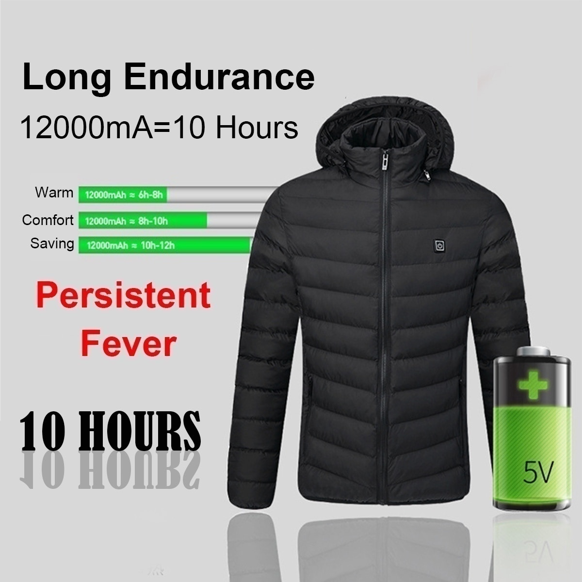 Upgrade Herren Winter Jacken Beheizte USB Mit Kapuze Arbeit Jacke Mäntel Einstellbare Temperatur Control Sicherheit Kleidung Heizung Weste Mantel