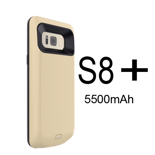 5500ma/5000 mah s8 caixa de bateria para samsung galaxy s8 caso carregador de bateria banco de potência carregador externo para samsung galaxy s8 plus: 5500mAh S8 Plus Gold