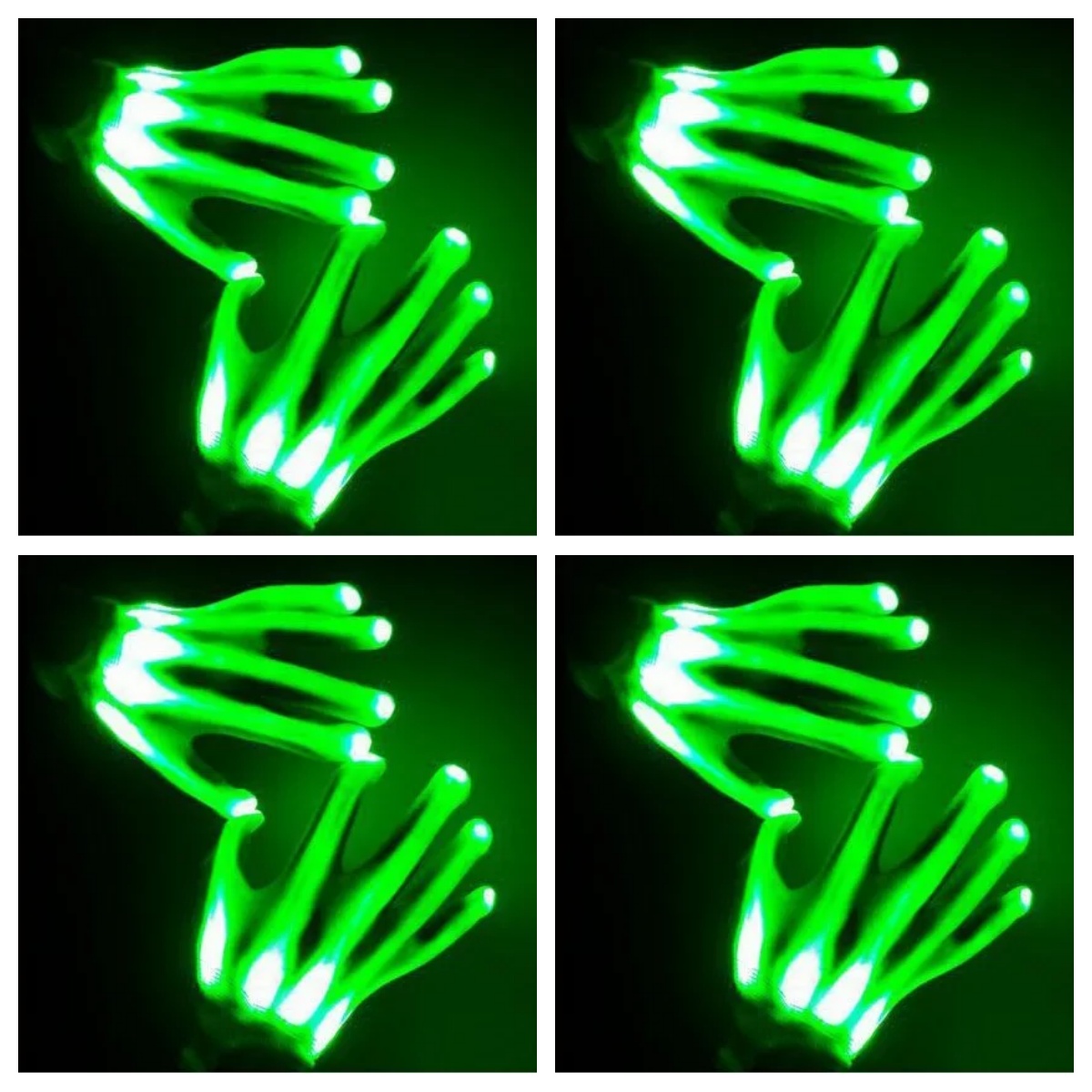 Luvas de led neon guantes brilhantes festa de halloween luz adereços luminosos piscando crânio luvas palco traje suprimentos: CÉU AZUL