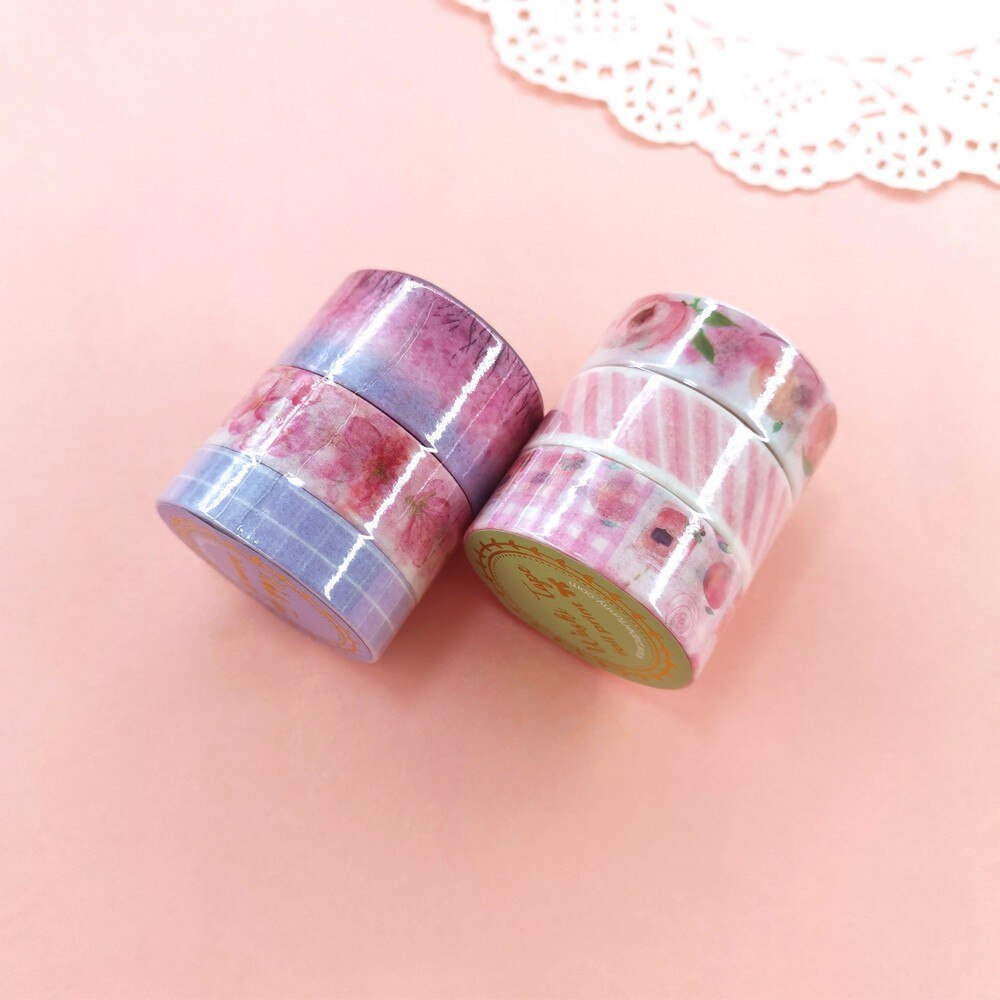 3 Stks/set Geur Washi Tape Set Perzik Leuke Zoete Meisje Scrapbooking Fruit Thema Afplakband Diy Adhesive Deco tape